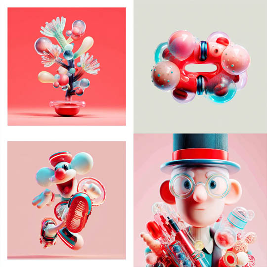 Glossy 3D Bubble Creations