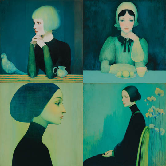 Teal Portrait Surrealism