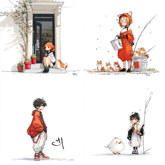 Minimal Anime Line & Orange Pop