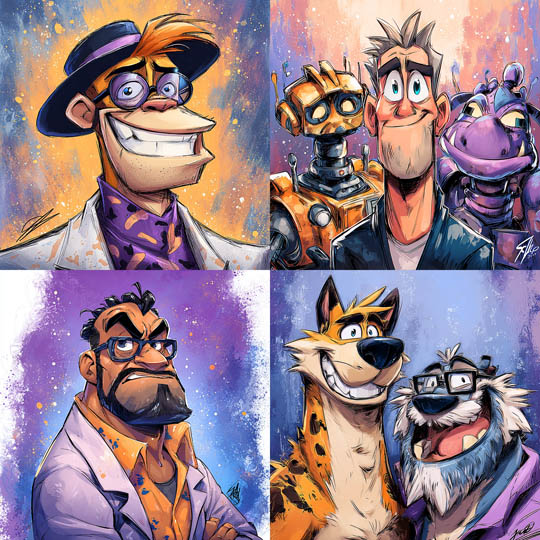 Dynamic Cartoon Character Art