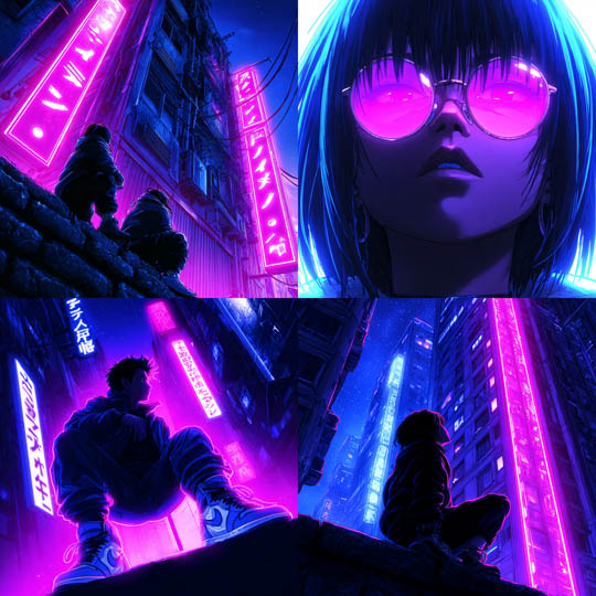 Neon Cyberpunk Anime