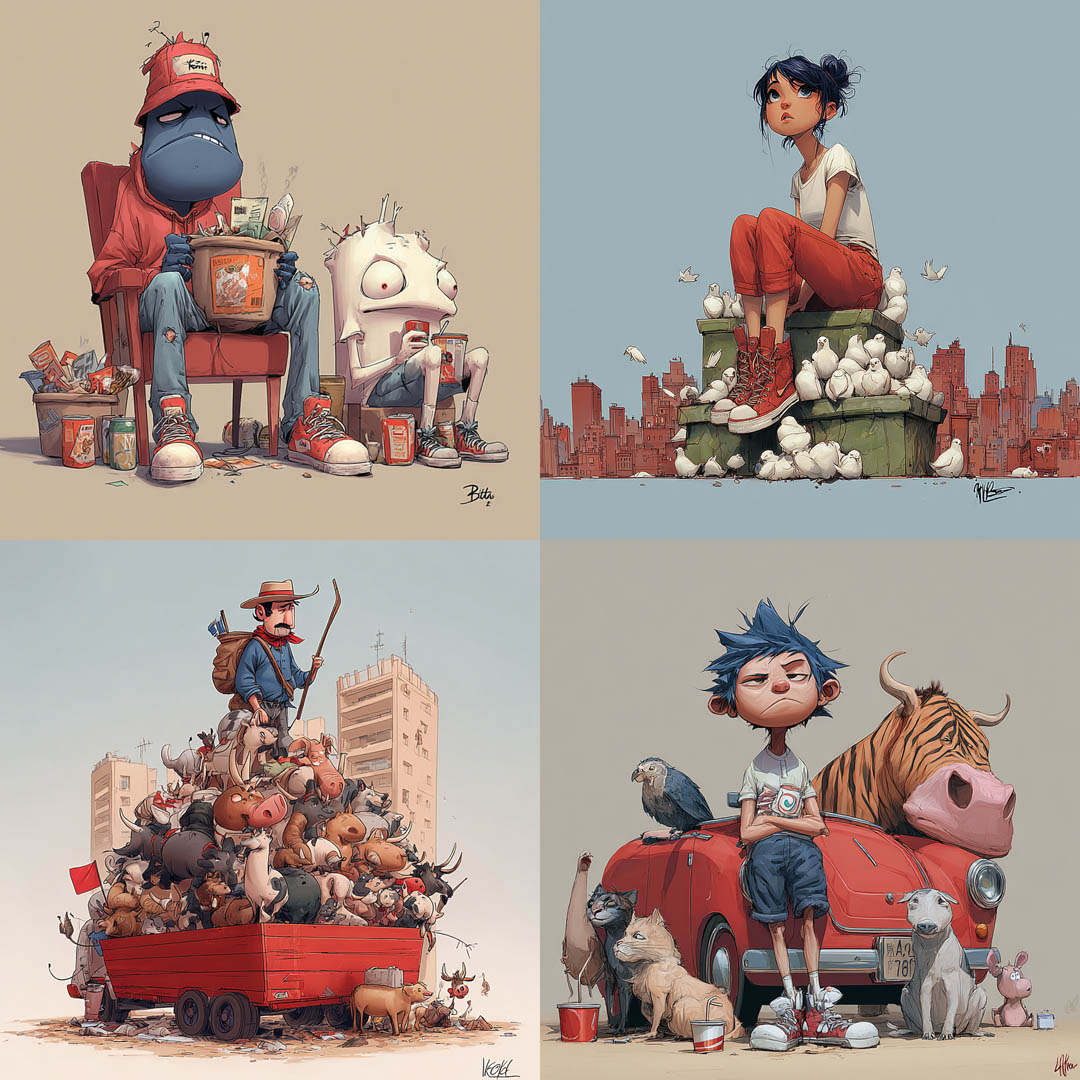 Urban Whimsy with Anthropomorphic Characters