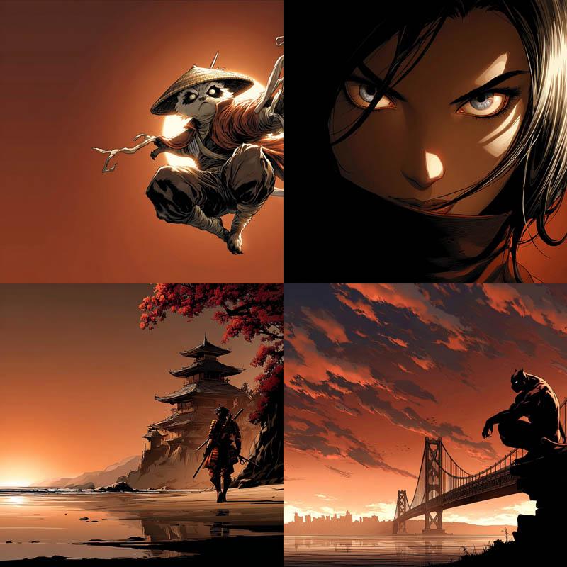 Cinematic Samurai Silhouettes