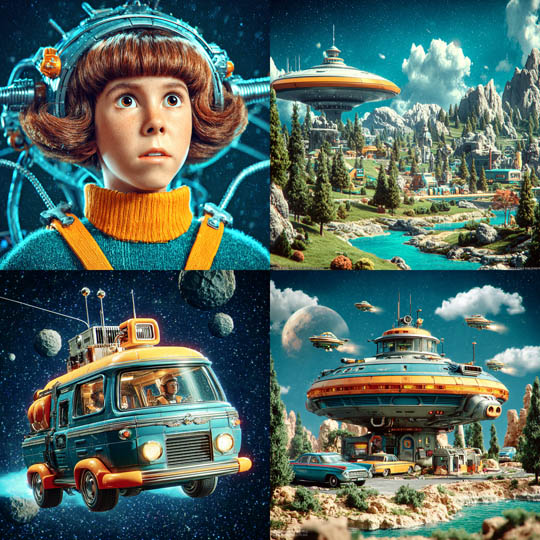 Retro-Futuristic Cinematic 3D