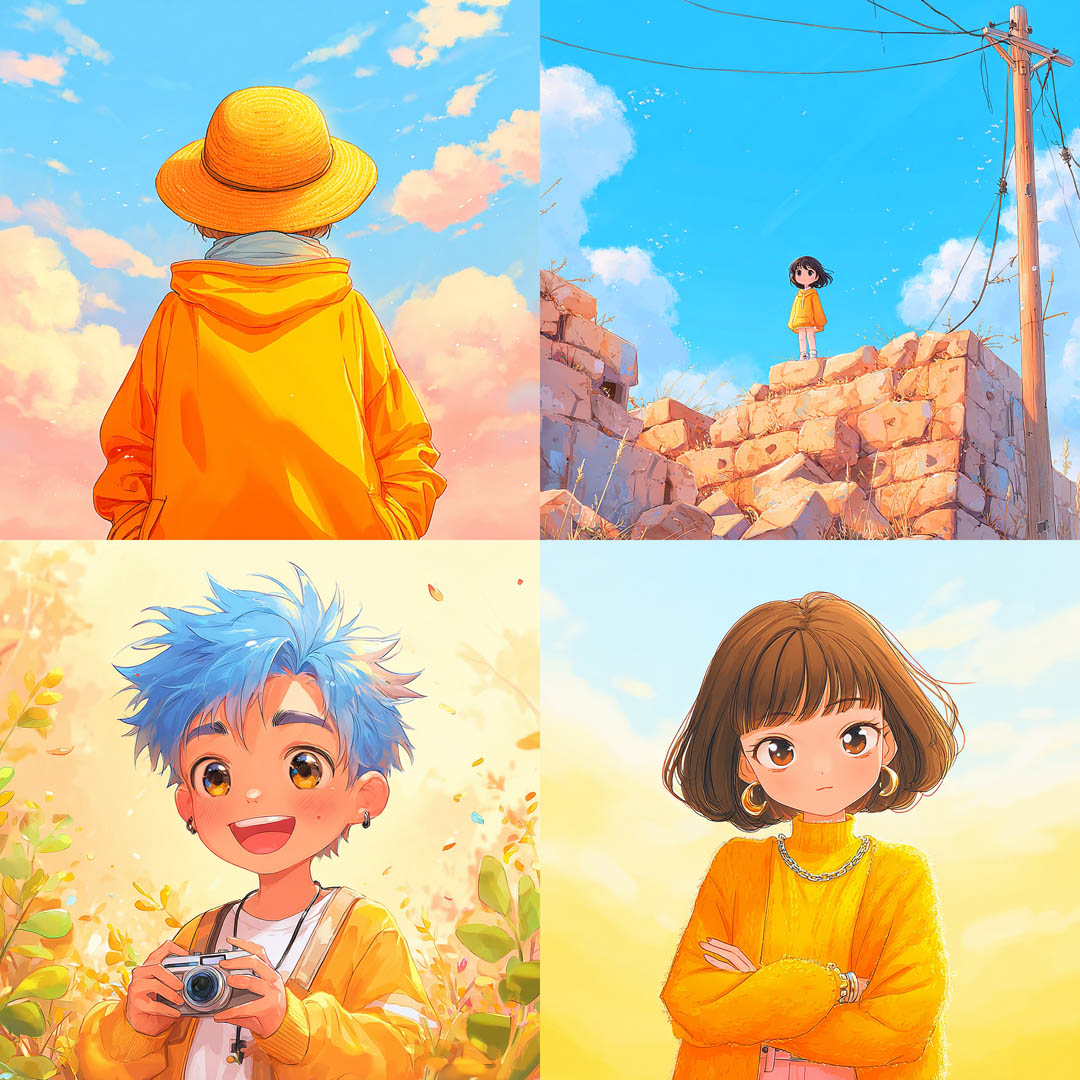 Bright Pastel Anime Illustration