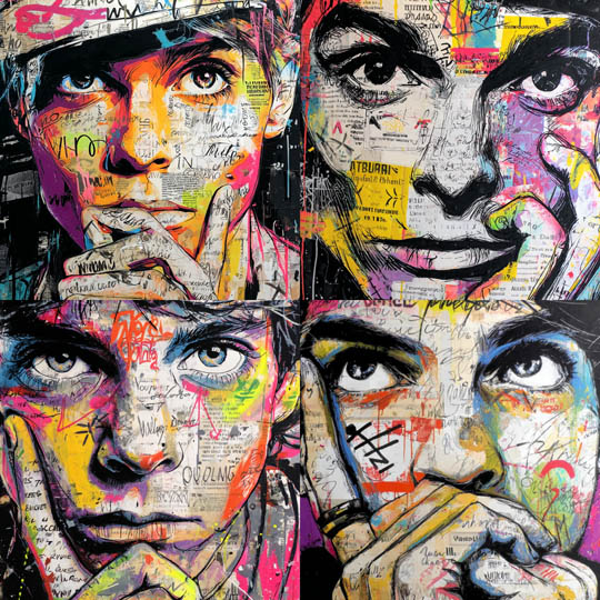 Neon Graffiti Pop Portraits