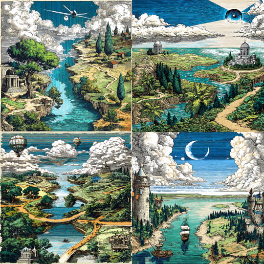 Engraved Fantasy Landscapes