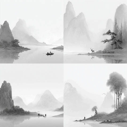 Minimal Ink Landscape