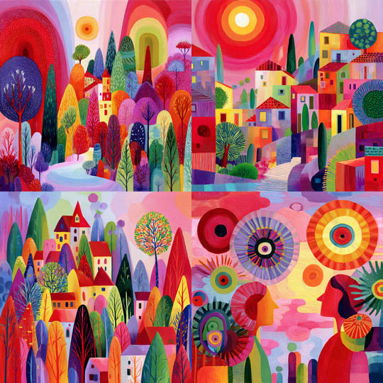 Vibrant Folk Abstractions