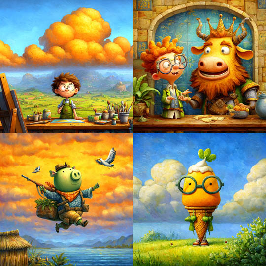 Vibrant Whimsical Cartoon