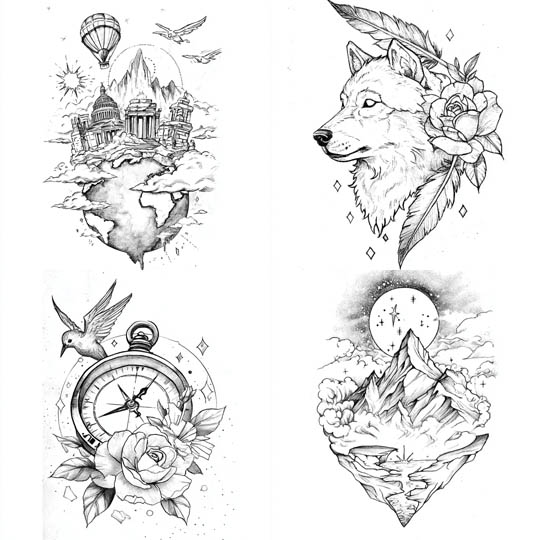 Monochrome Floating Sketch