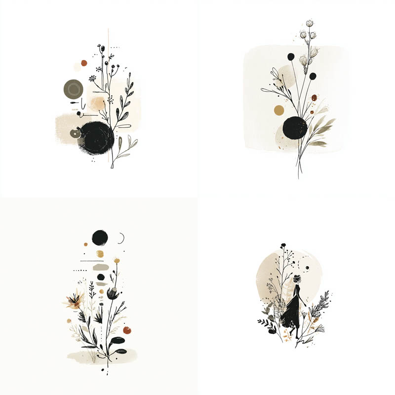 Minimalist Botanical Ink Art