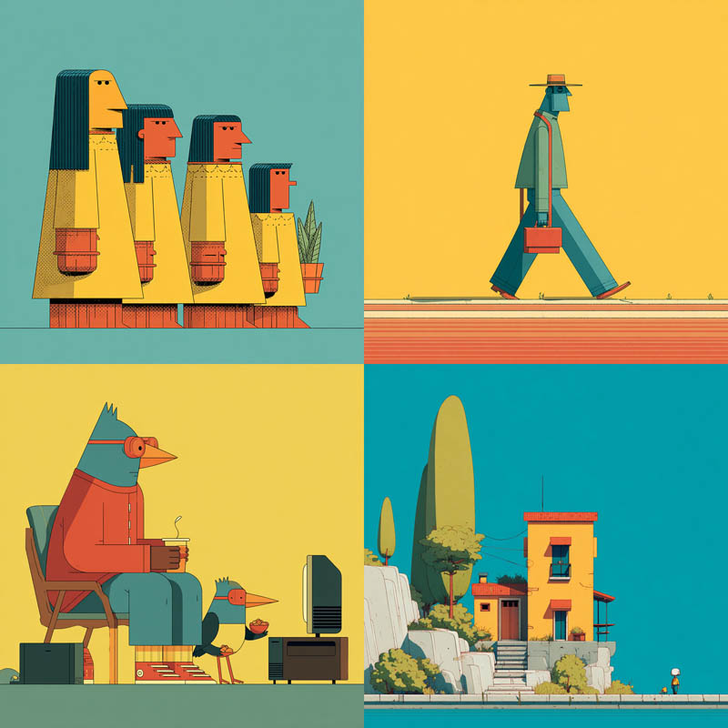 Geometric Minimalist Character Illustration