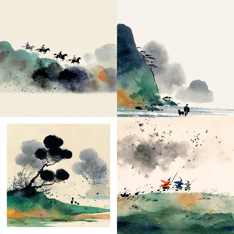 Ink Wash Landscape Painting