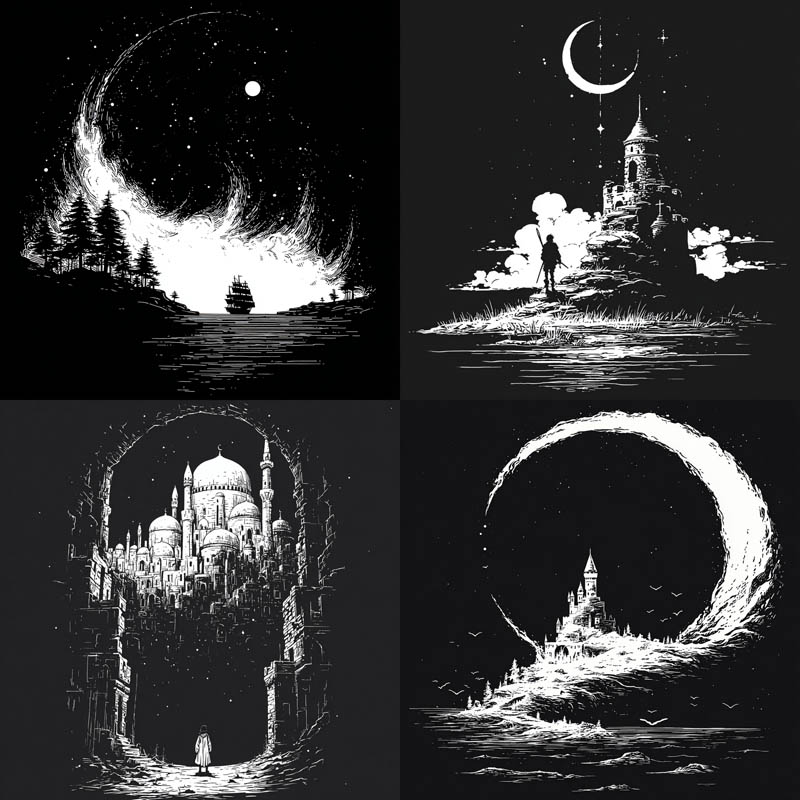 Monochrome Engraving Illustration