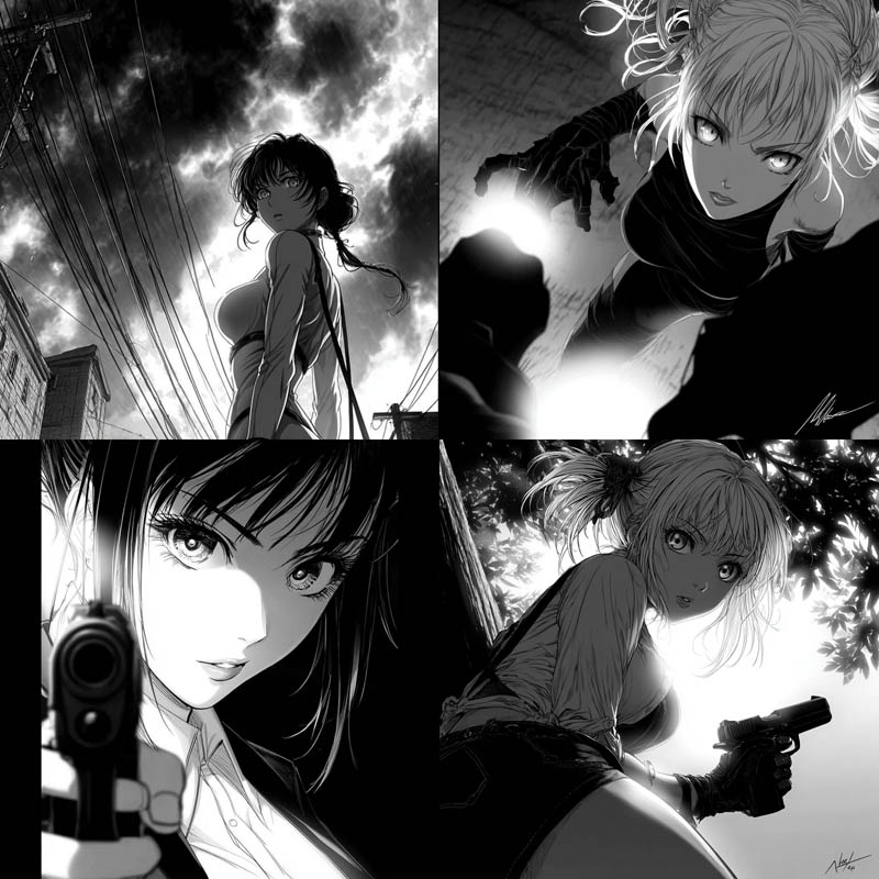 Monochrome Manga Noir