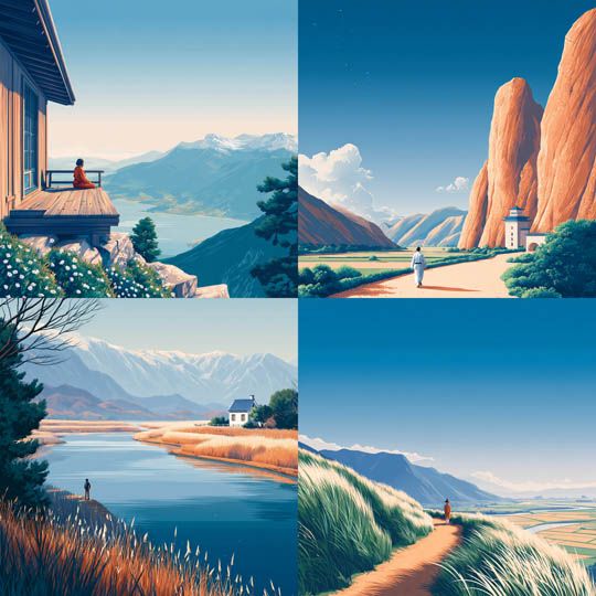 Clean Pastoral Illustration