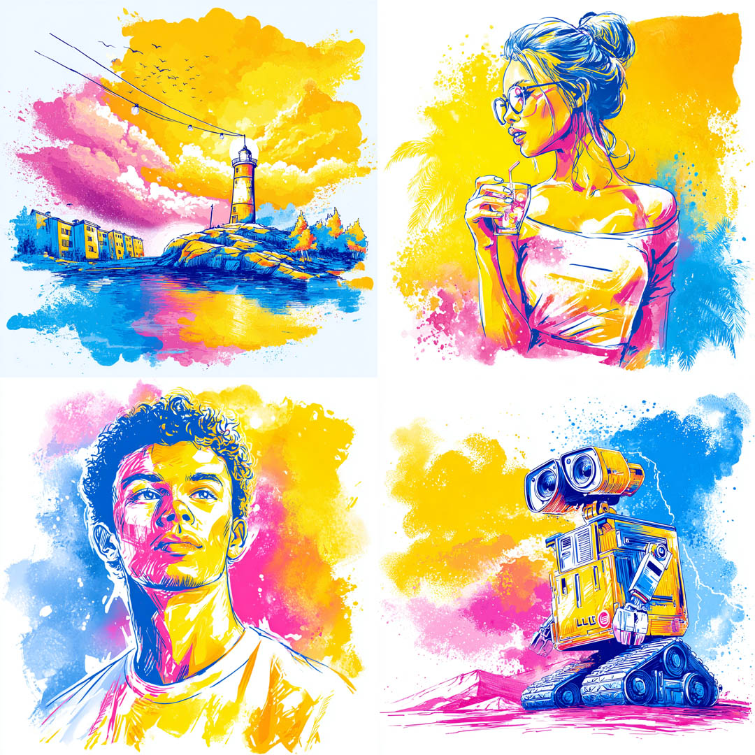 Neon Splash Pop Portraits