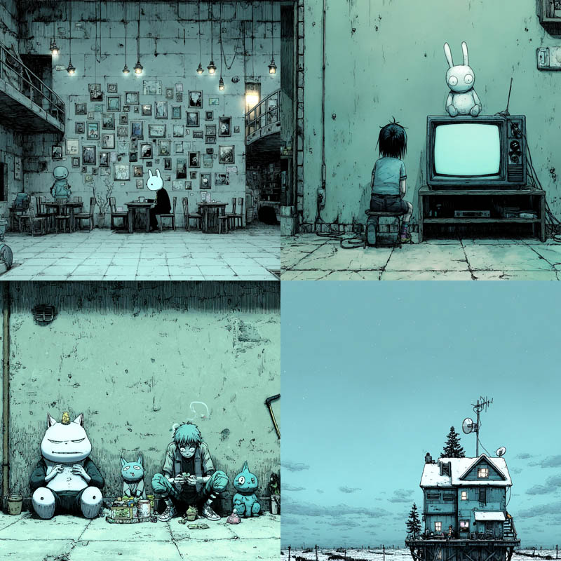 Graphic Novel Cyan Tint