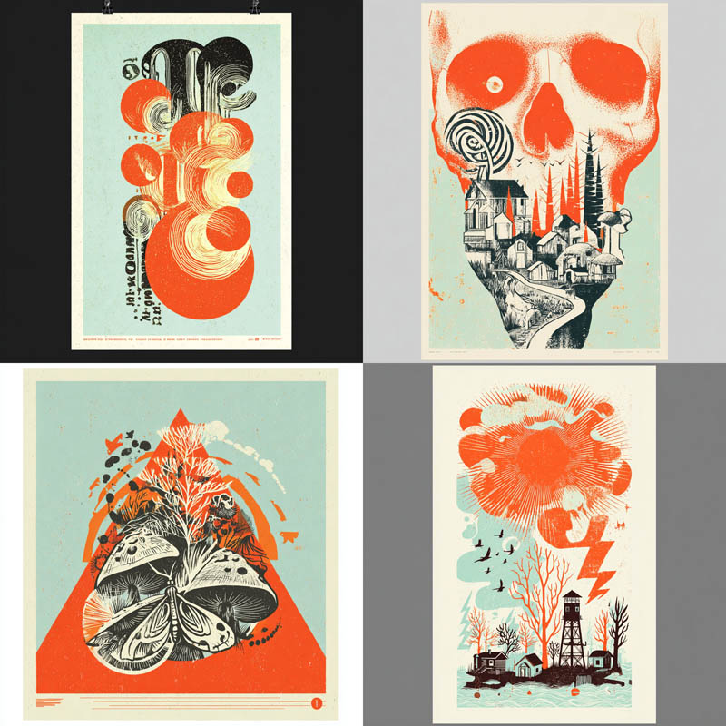 Retro Duotone Screenprints