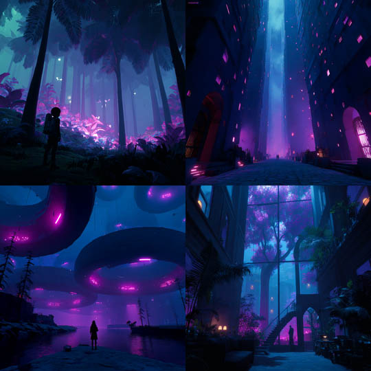 Neon Sci-Fi Environments