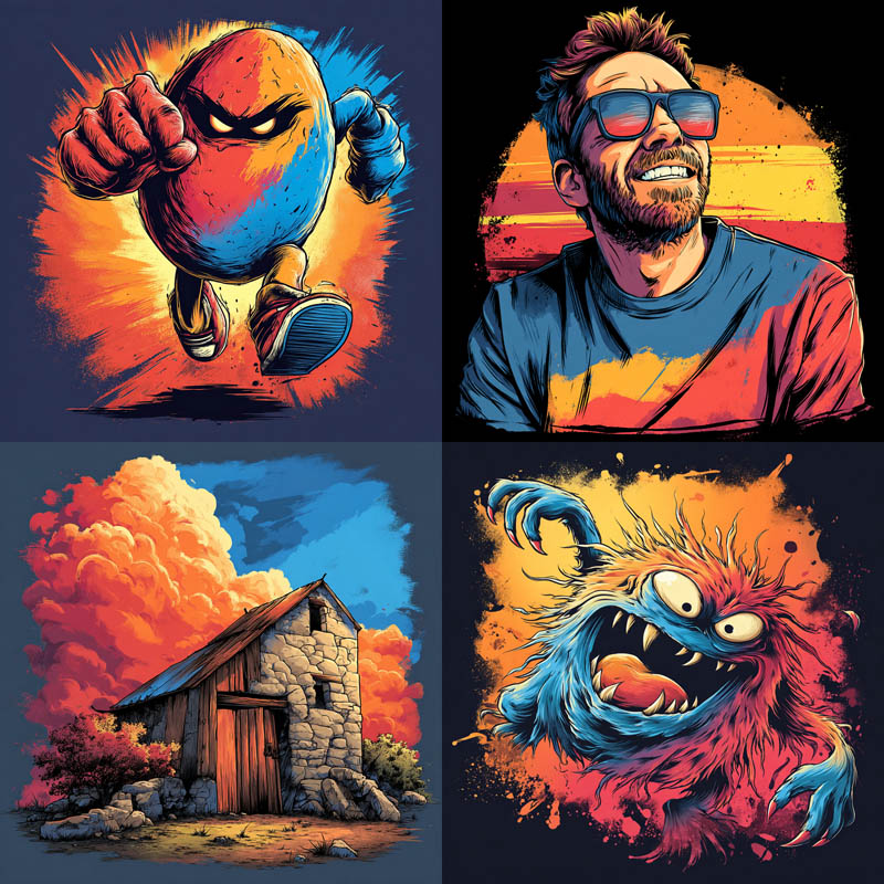 Vibrant Pop Merch Art