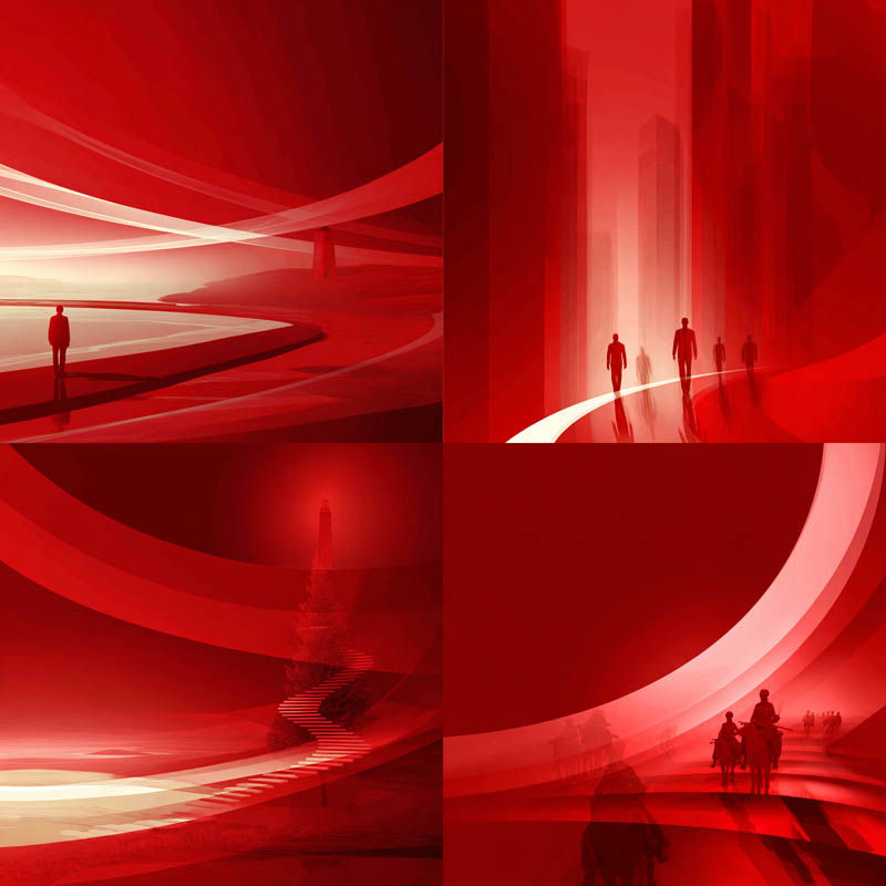 Scarlet Abstract Horizons