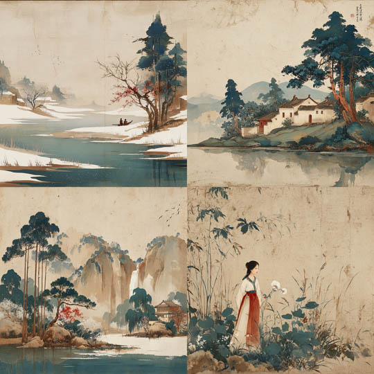 Traditional Chinese Ink Landscape