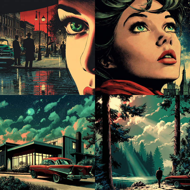 Cinematic Noir Graphic Illustration