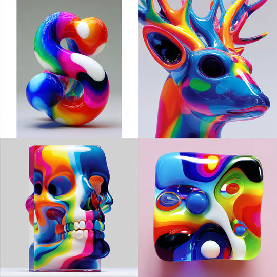 Rainbow Glossy Abstraction