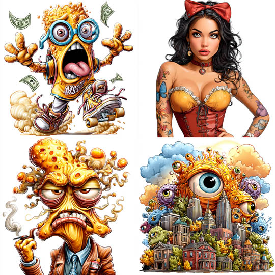 Hyper-Detailed Cartoon Graffiti