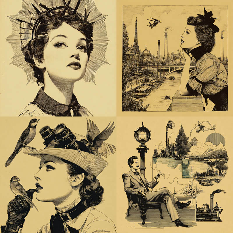 Vintage Pen and Ink Engravings