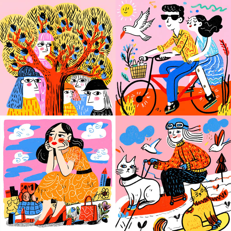 Playful Doodle Collage