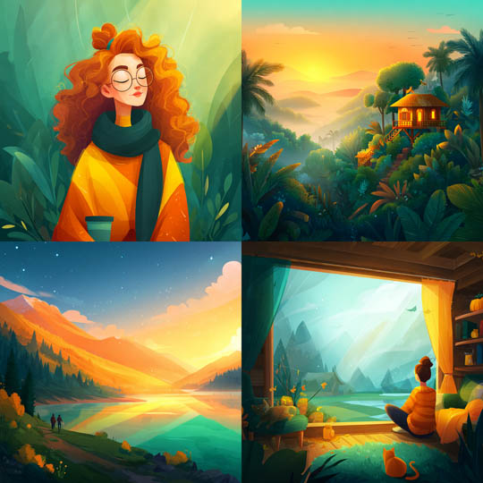 Warm Cinematic Nature Illustrations