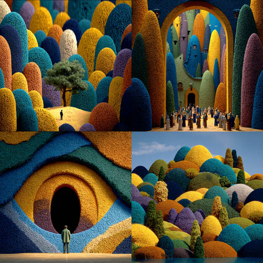 Colorful Surreal Pebble Landscapes