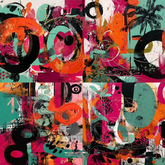 Vibrant Abstract Collage