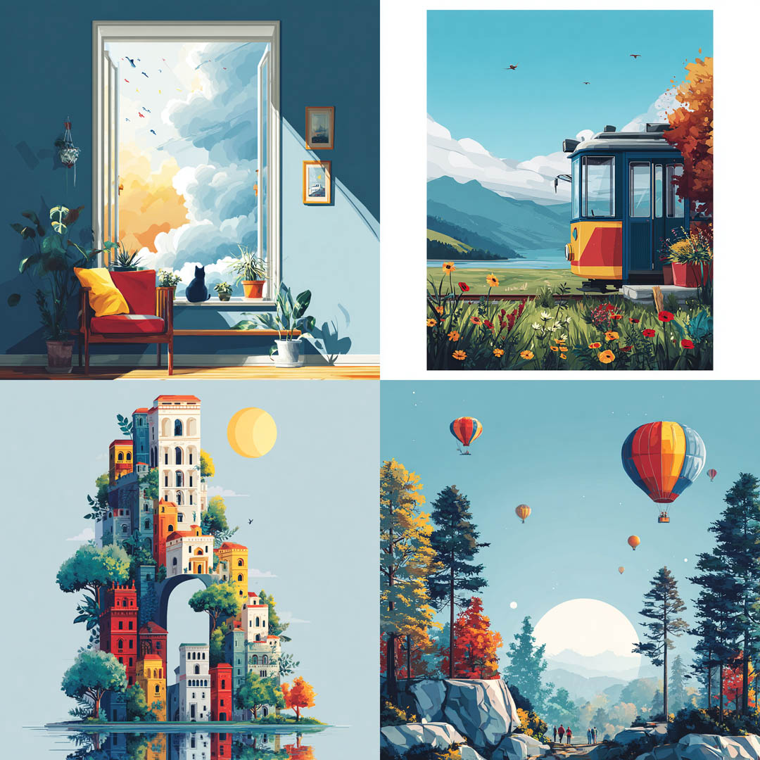Graphic Pastoral Illustration