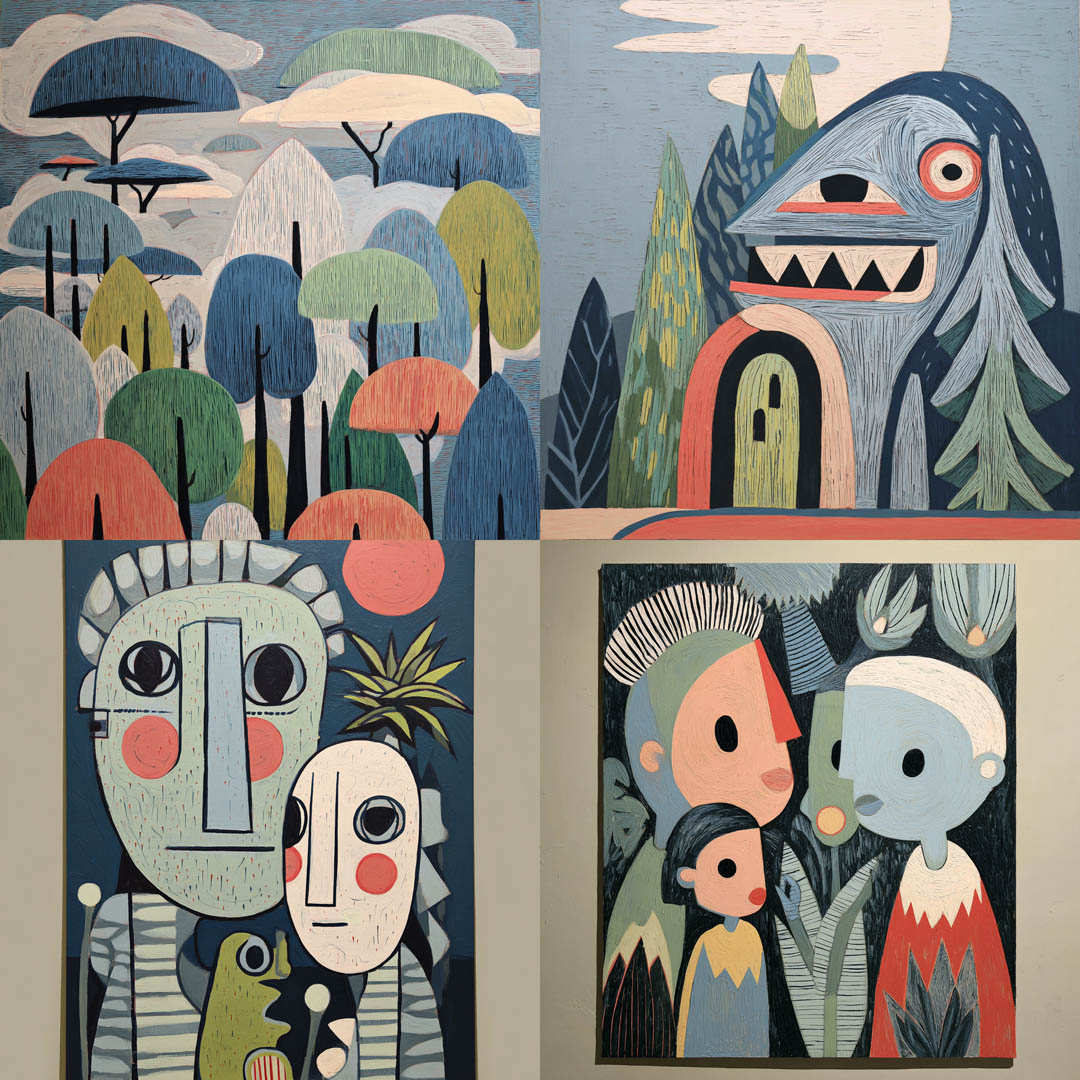 Pastel Woodcut