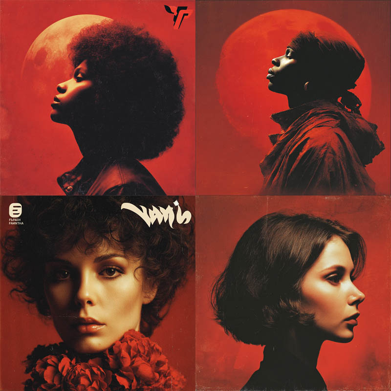 Crimson Silhouette Portraits