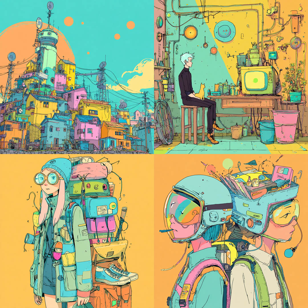 Neon Linework Pop Futurism