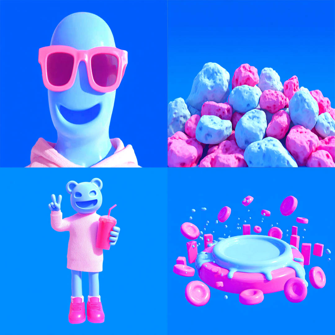 Vibrant 3D Neon Minimalism