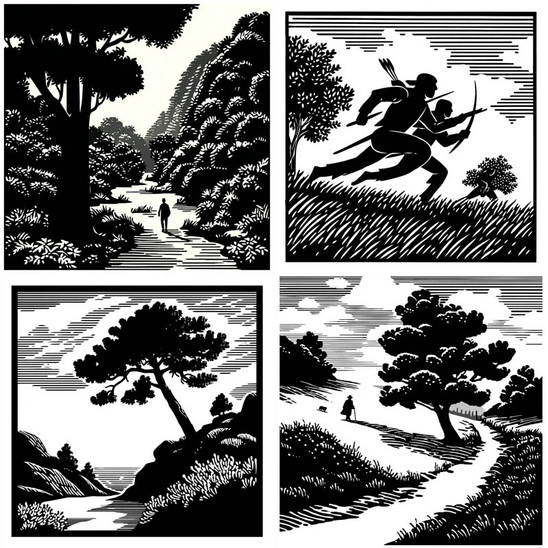 High-Contrast Woodcut