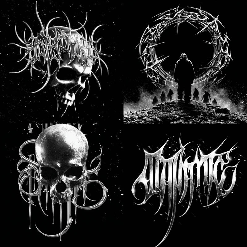 Metallic Black Metal Logos