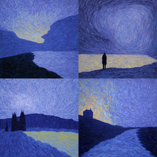 Twilight Impasto Landscapes