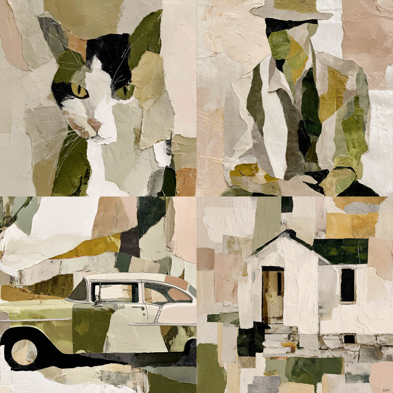 Torn Paper Collage Art