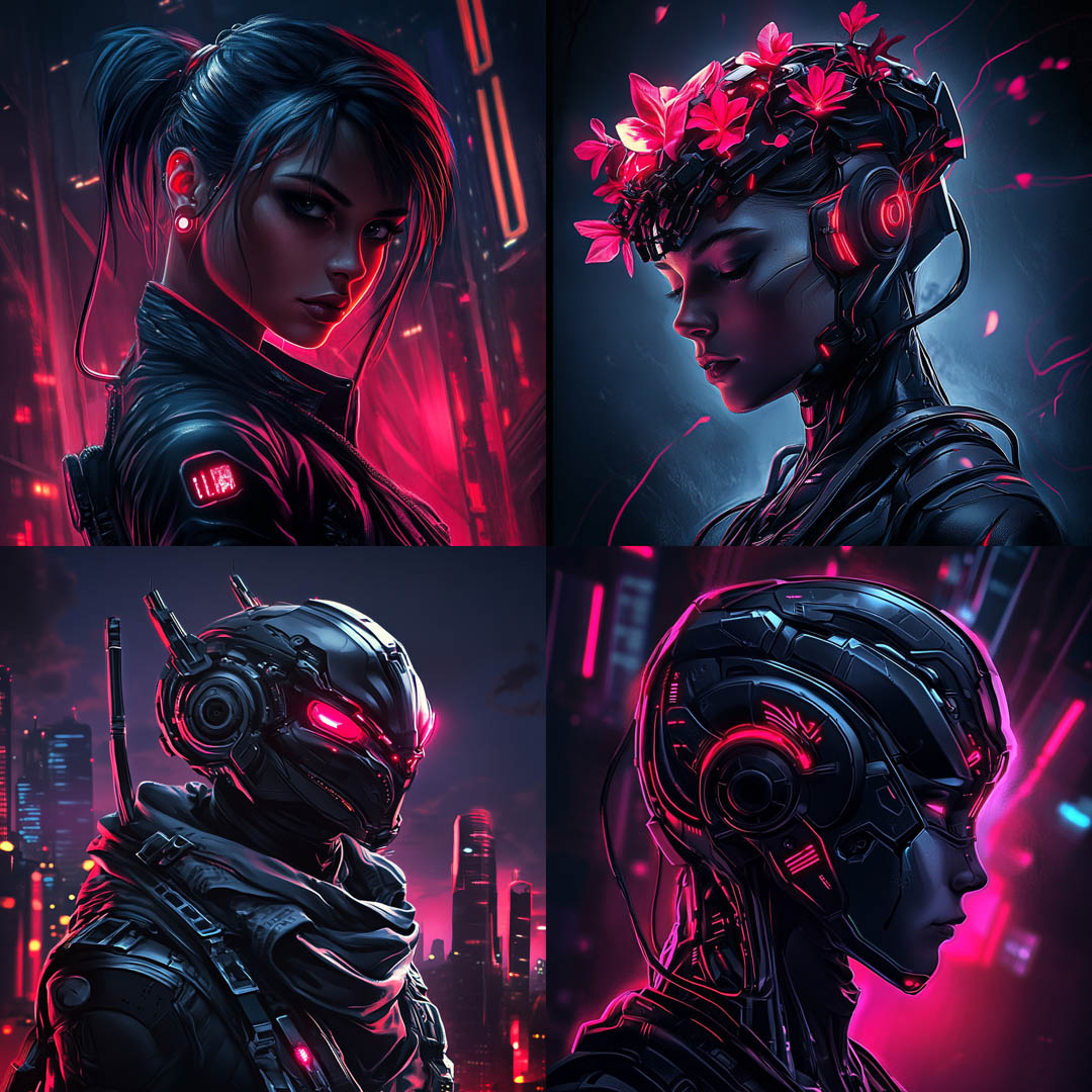 Neon-Lit Cyberpunk Illustration