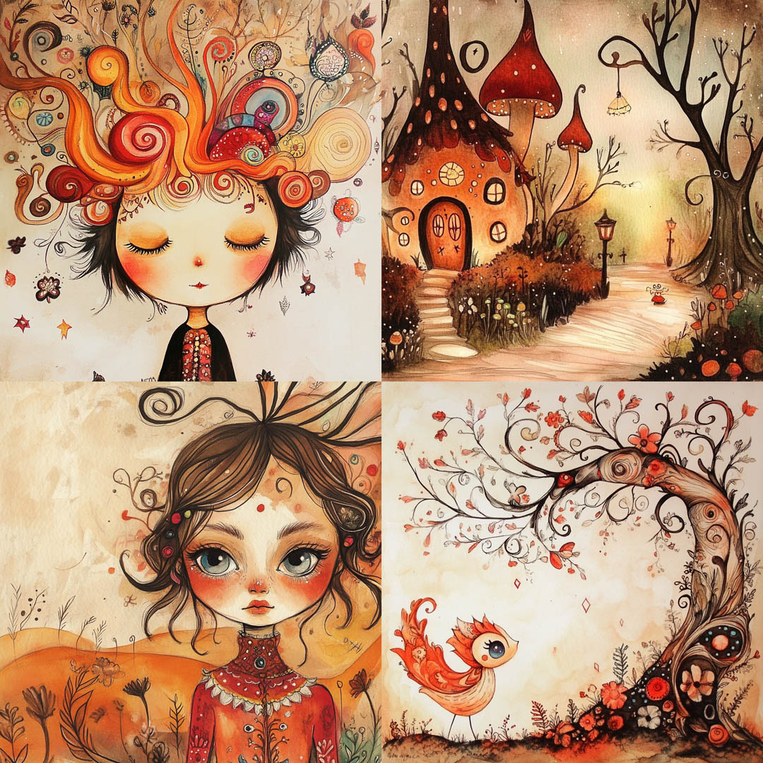 Whimsical Orange Childlike