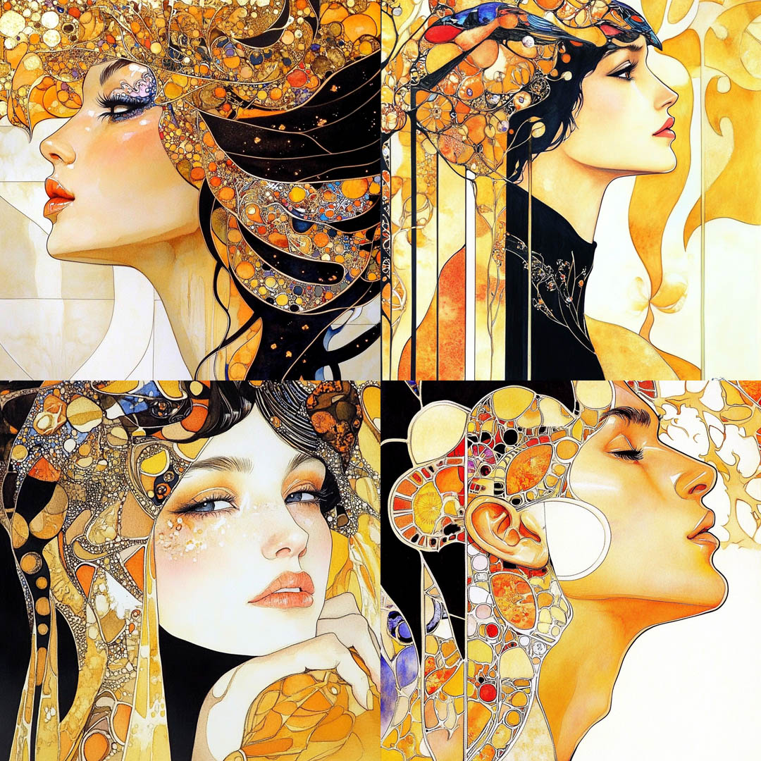 Golden Organic Art Nouveau