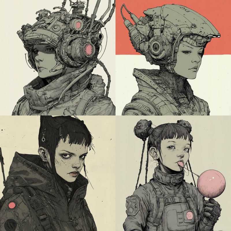 Mœbius-inspired Duo-toned Illustration