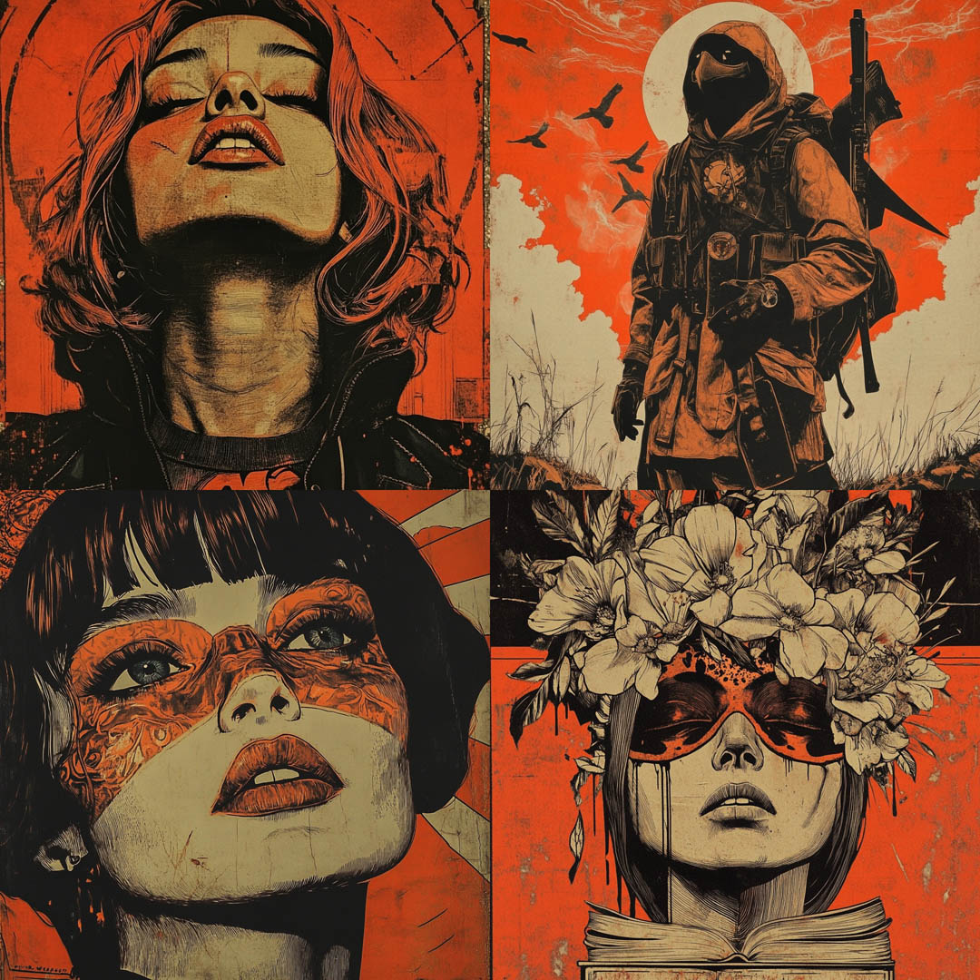 Grungy Orange Print